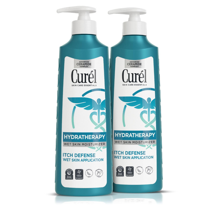 Curel Hydra Therapy In Shower Lotion Itch Defense Body Moisturizer with Advanced Ceramide Complex Vitamin E Oatmeal Extr