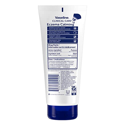 Vaseline Eczema Lotion Calming Therapy Cream 2Pack with Colloidal Oatmeal Original Vaseline Lip Therapy for Dry Lips wit
