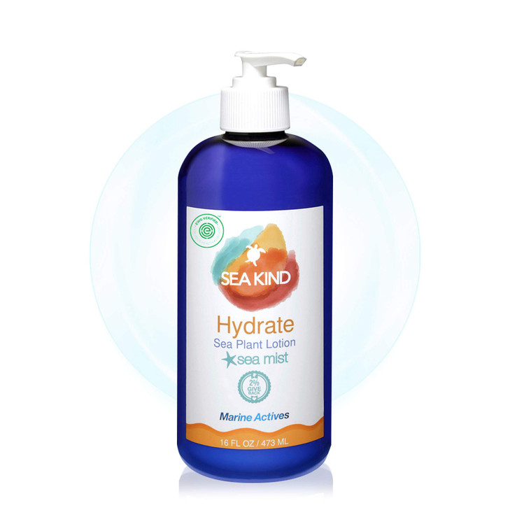 Sea Kind All Natural Hydrate Sea Mist Sea Plant Hand and Body Lotion for Women and Men Essential Oil Scent 16 Fl Oz Non