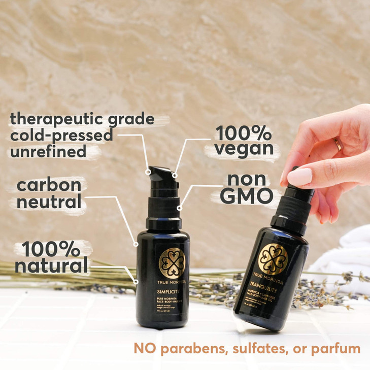 True Moringa Oil for Face Body Hair 100 Pure ColdPressed Oil Unrefined Antiaging Reduce Wrinkles Brightening Skin Tone M
