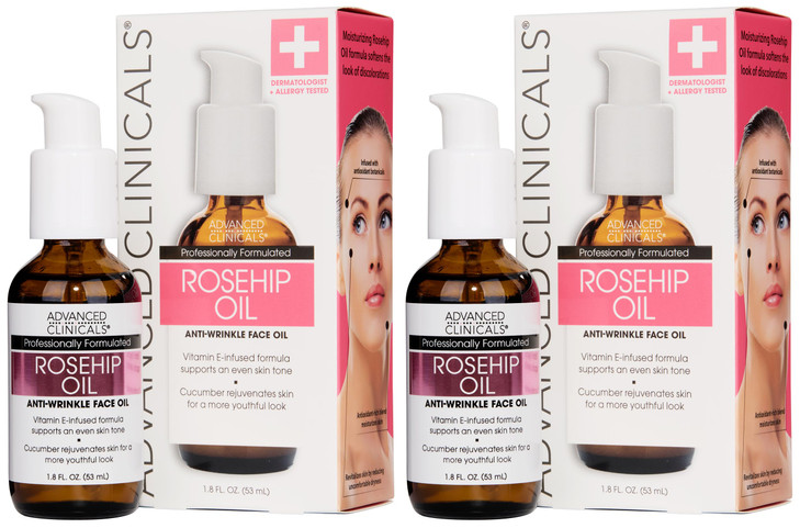 Advanced Clinicals Rosehip Oil For Face With Vitamin E Botanicals Helps Improve Look Of Dark Spots Wrinkles Fine Lines U