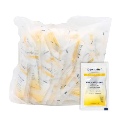 Dukal DawnMist Moisturizing Lotion 100 Pack Hand Body Aloe Vitamin E Coconut Fragrance 035 oz SingleUse AlcoholFree