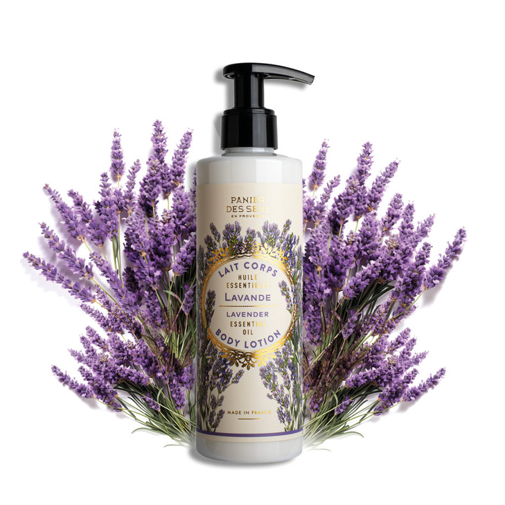 Panier des Sens Lavender Hand Body Lotion for Dry Skin Hydrating Body Cream for Women Nourishing Fluid Body Moisturizer