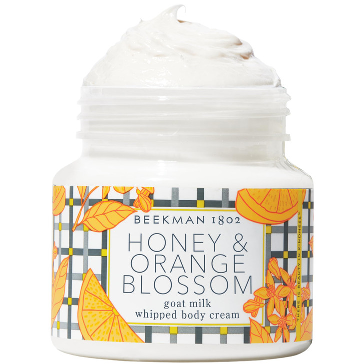Beekman 1802 Whipped Body Cream Moisturizes Softens Skin with Goat Milk Mango Seed Butter Vitamin E 8 oz Honey Orange Bl