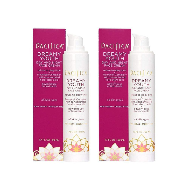 Pacifica Beauty Dreamy Youth Day and Night Face Cream 17 Fl Oz Pack of 2 Moisturizer For Dry and Aging Skin Peptides Gra
