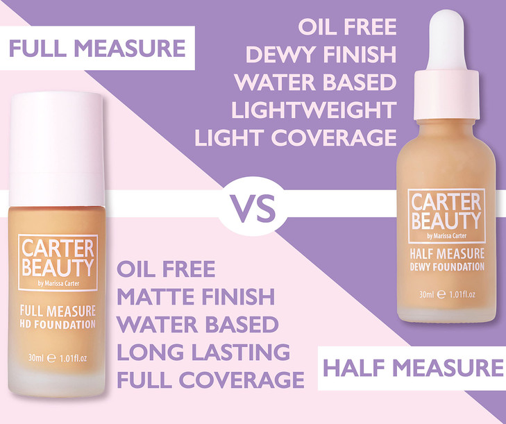 Carter Beauty Half Measure Dewy Foundation - Water-Based, Ultra Hydrating Formula - Buildable, Light-To-Medium Sheer Finish - Vegan And Cruelty Free, online at globaldelivered