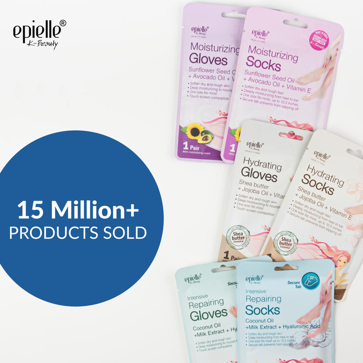 Epielle Intensive Repairing Hand Foot Masks Restore and Moisturize Dry Cracked Skin Self Care Gifts for Women Spa Kit St