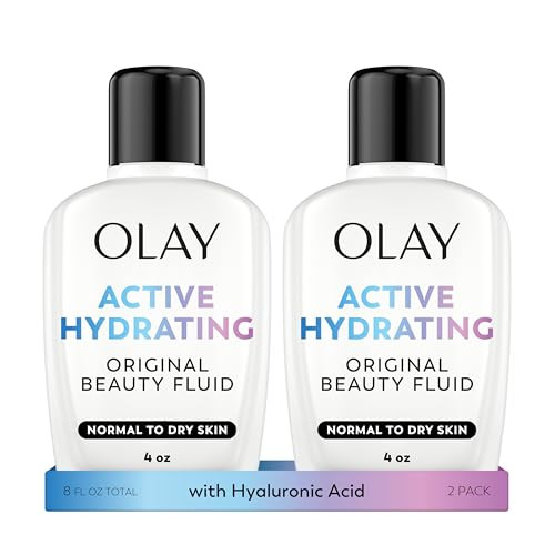 Olay Face Moisturizer Active Hydrating Beauty Fluid Lotion Original Facial Moisturizer 4 Oz Pack of 2