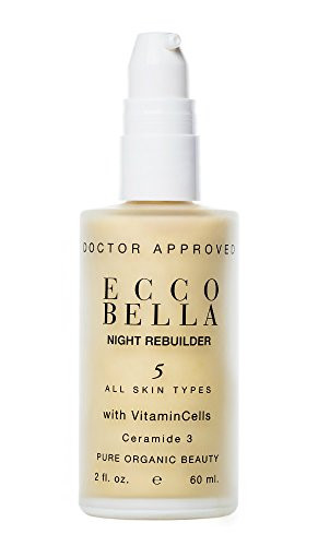 Ecco Bella Plant Based Rebuilder Night Cream All Natural AntiAging Moisturizer for Face with Hyaluronic Acid Vitamin C V