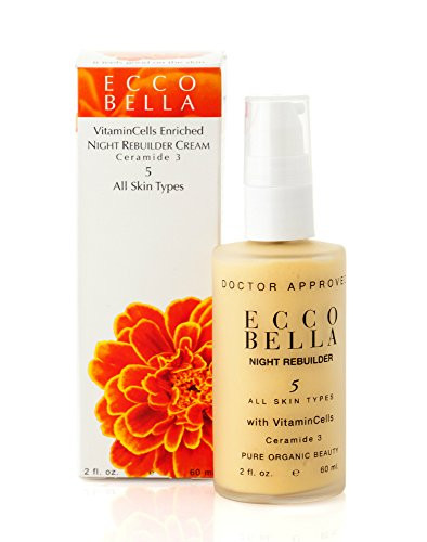 Ecco Bella Plant Based Rebuilder Night Cream All Natural AntiAging Moisturizer for Face with Hyaluronic Acid Vitamin C V