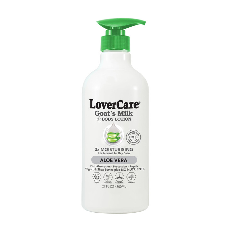 Lovercare Goat Milk Body Lotion for Dry Skin Aloe Vera 2705 oz 800ml Single