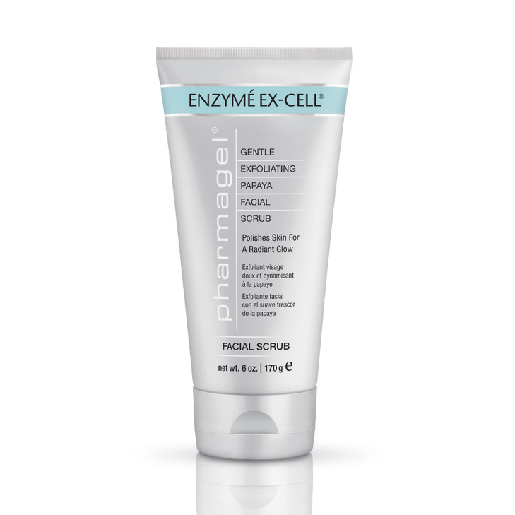 Pharmagel Enzyme ExCell Gentle Papaya Face Exfoliator Scrub for All Skin Types 6 Ounces