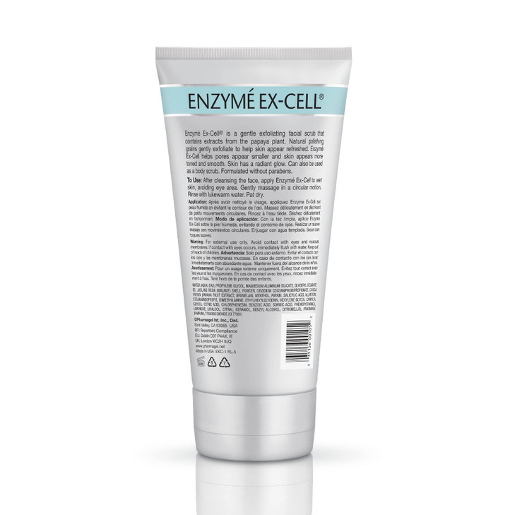 Pharmagel Enzyme ExCell Gentle Papaya Face Exfoliator Scrub for All Skin Types 6 Ounces