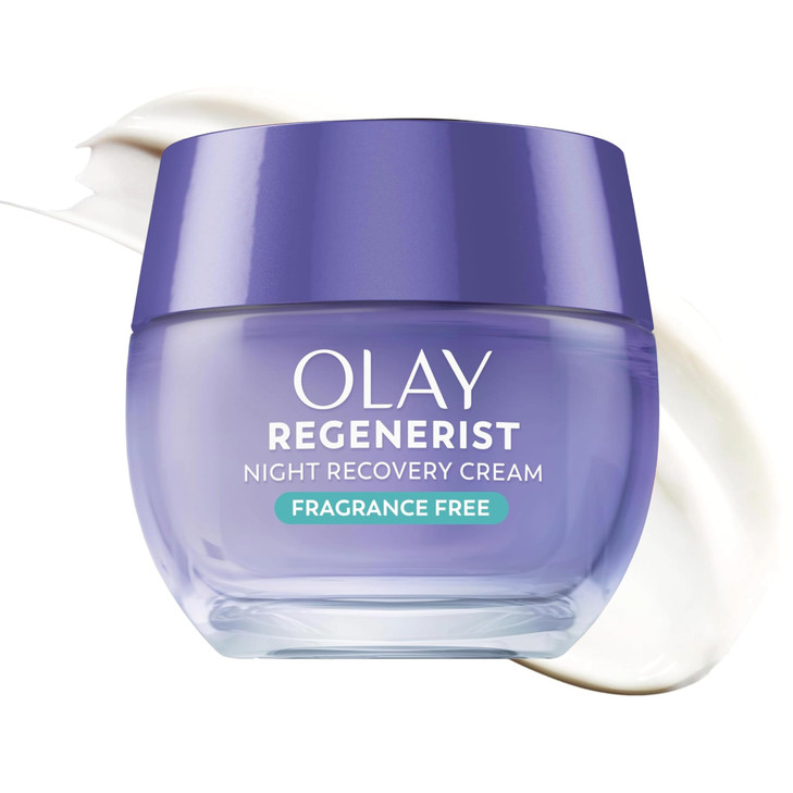 Olay Night Cream for Face AntiAging Face Moisturizer for Women FragranceFree Skin Care AntiWrinkle Exfoliate Smooths Tex