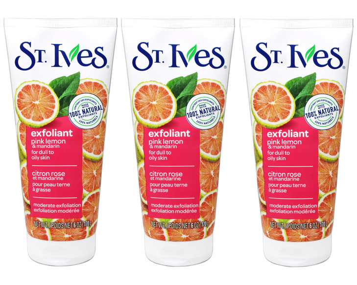 St Ives Scrub Even Bright Pink Lemon Mandarin Orange 6 Ounce Pack of 3 by St Ives