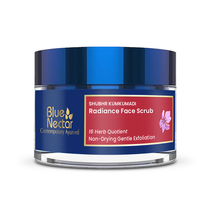 Blue Nectar Saffron Face Scrub for Glowing Skin by Exfoliating Face Scrub Gentle Ayurvedic Kumkumadi Oil Tan Remover for