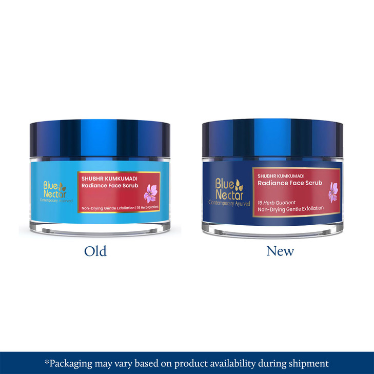 Blue Nectar Saffron Face Scrub for Glowing Skin by Exfoliating Face Scrub Gentle Ayurvedic Kumkumadi Oil Tan Remover for