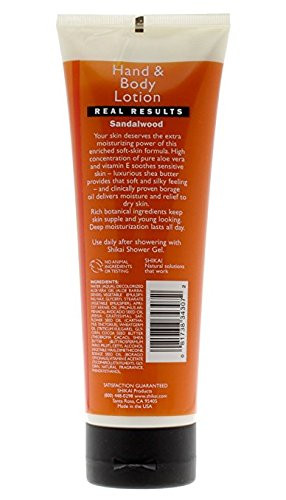 ShiKai Sandalwood Hand Body Lotion 8oz Pack of 3 Daily Moisturizing Skincare for Dry and Cracked Hands With Aloe Vera Vi