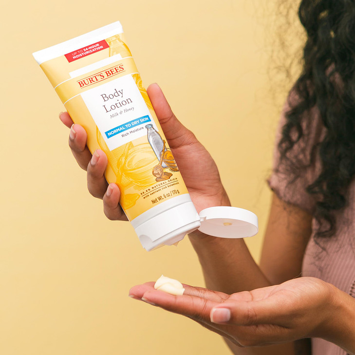 Burts Bees Body Lotion with Milk and Honey Moisturizing Lotion for Normal to Dry Skin 986 Natural Origin Skin Care 6 oz