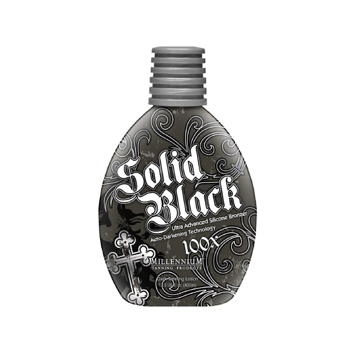 Millennium Tanning SOLID BLACK 100X Dark Tanning Lotion Indoor Outdoor Tan Enhancing Silicone Bronzer Tanning Bed Lotion