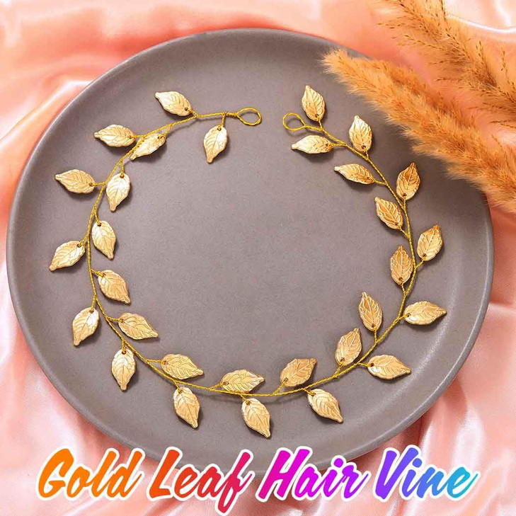 Unicra Gold Leaf Hair Vine Greek Goddess Hair Accessories Wedding Headpiece for Bride and Women (15.7 Inches) (Gold) online at globaldelivered