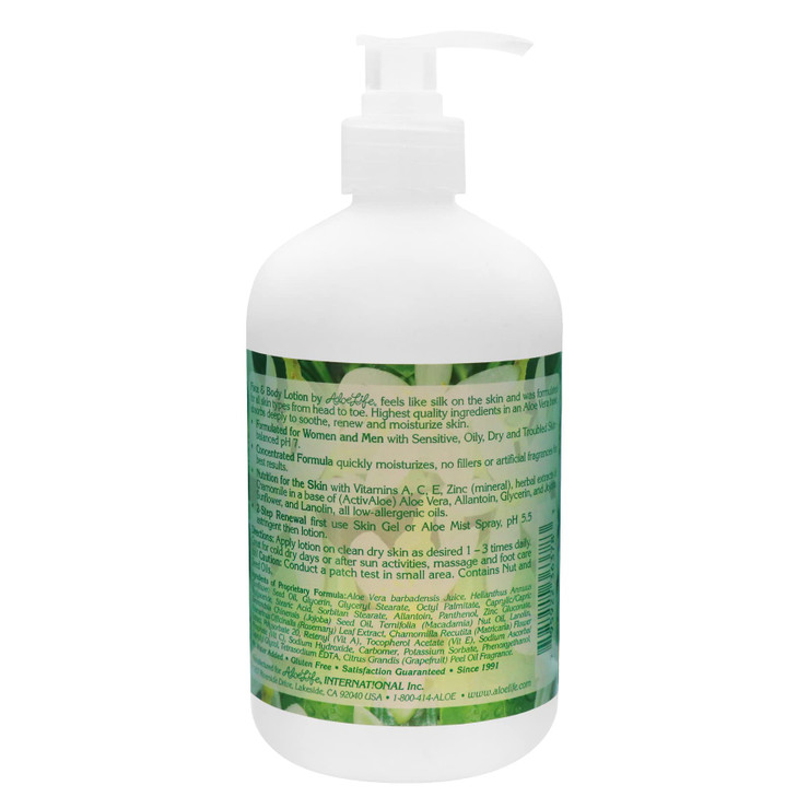 Aloe Life Face Body Lotion Concentrated Formula Hydrates Dry Skin Contains Antioxidants Minerals Herbal Extracts Pleasan