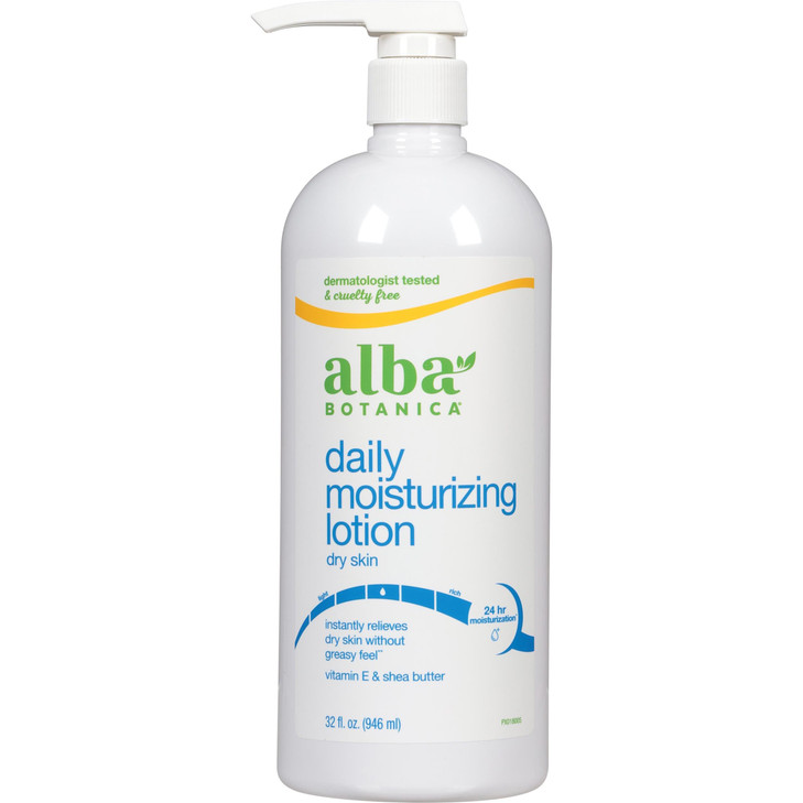 Alba Botanica Hydrating Moisturizing Lotion for Dry Skin with Vitamin E and Shea Butter 32 Oz Packaging May Vary