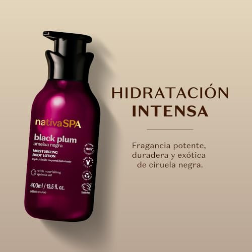 Nativa SPA by O Boticrio Black Plum Moisturizing Body Lotion LongLasting Hydration and Lightweight Fragranced Moisturize