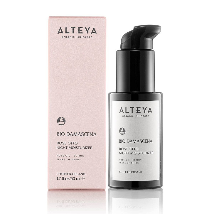 Alteya Organics Night Moisturizer Certified Organic Skin Care 17 Fl Oz50 mL Bio Damascena AwardWinning Face Cream With O
