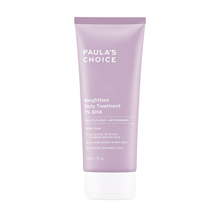 Paulas Choice Weightless Body Lotion Treatment 2 BHA Salicylic Acid Chamomile Lotion Exfoliant Body Moisturizer for Kera