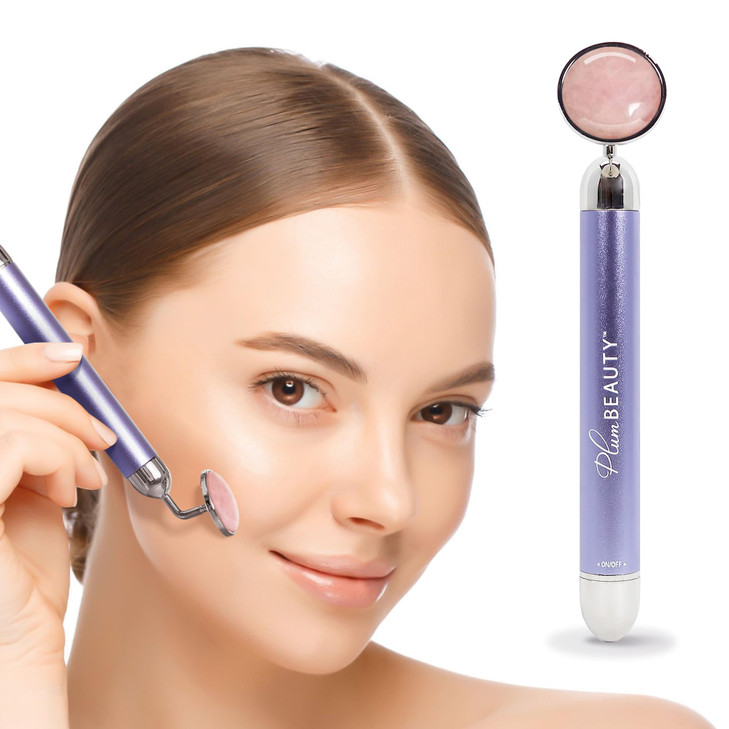 Rose Quartz Face Massager Tool, Electric Face Roller and Vibrating Facial Massager for Toning, Lifting, Skincare  Facial Roller Vibration Tool and S