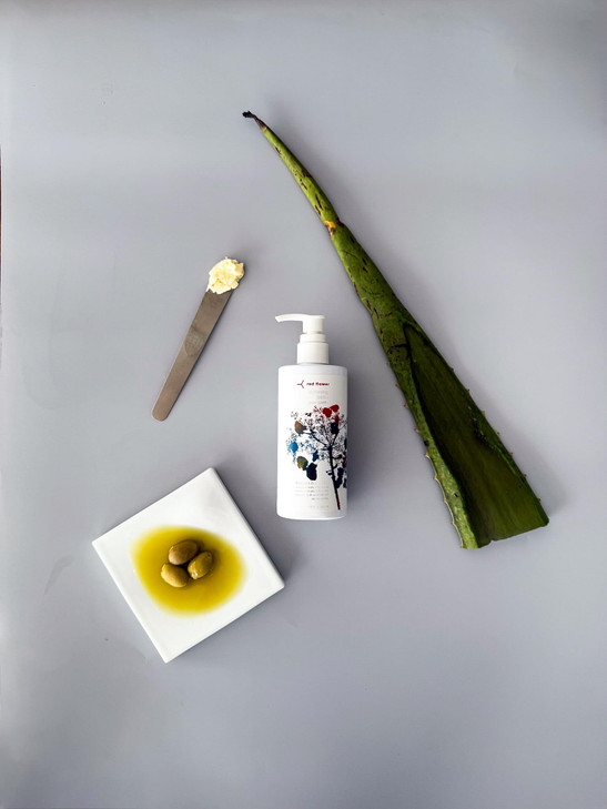 Red Flower Palo Santo Softening Lotion Deep Hydration Skin Repair Body Hand Lotion with Shea Butter Olive Fruit Oil Vega