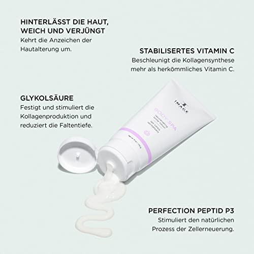 IMAGE Skincare BODY SPA Body Lotion Glycolic Acid Macadamia Seed Oil and Shea Butter to Moisturize and Resurface Rough D