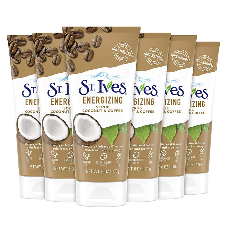 St Ives Scrub Energizing Coconut Coffee 6 Ounce Pack of 6