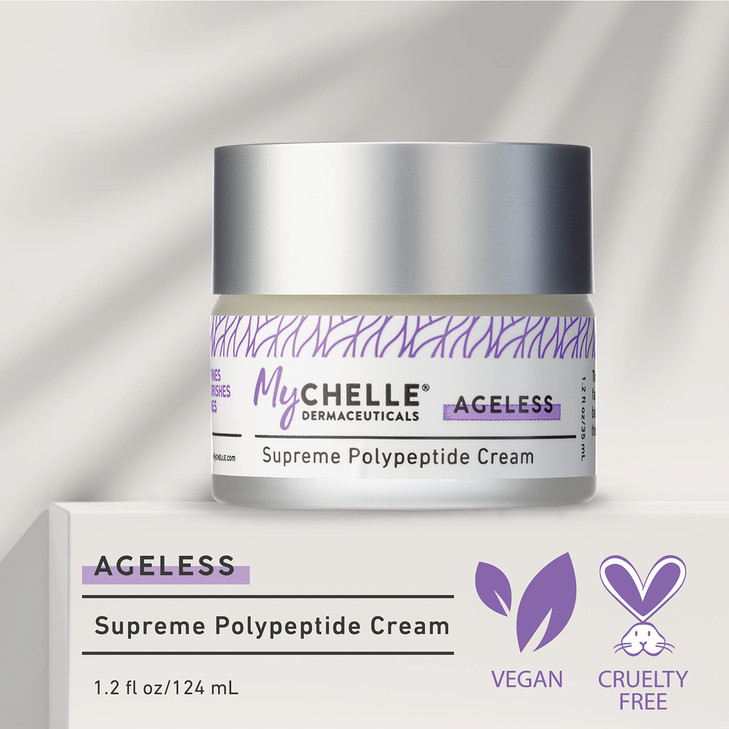 MyCHELLE Dermaceuticals Supreme Polypeptide Cream 12 Fl Oz Recontouring AntiAging Cream with Powerful Peptides Help Lift