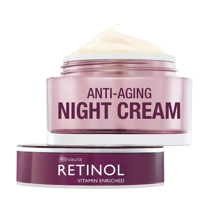 LIVAURA Retinol Night Cream The Original AntiAging Retinol For Younger Looking Skin Luxurious Restorative Moisturizer Wo