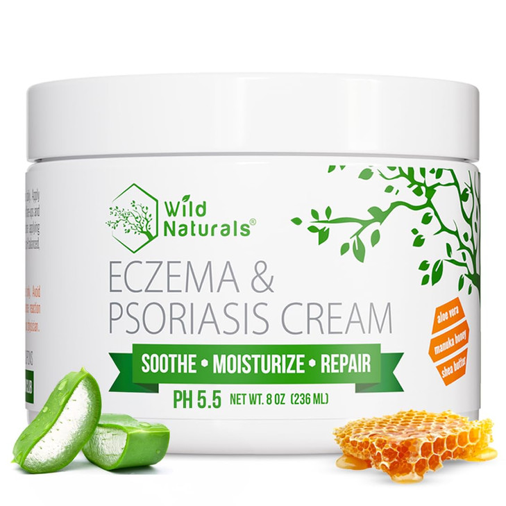 Wild Naturals Eczema Psoriasis Cream for Dry Itchy Skin Eczema Relief for Adults Kids Moisturizing Psoriasis Cream with