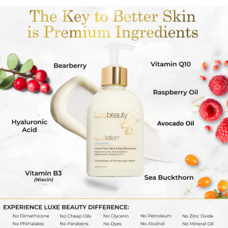 LUXELOTION is truly a Luxury Product an AntiAging Face Hand Body Lotion with Hyaluronic Acid This Lightweight and NonGre