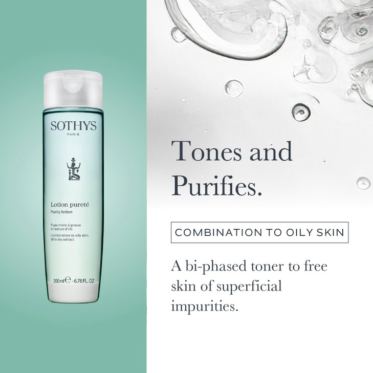 SOTHYS Purity Lotion BiPhased Oil Lotion Cleanser Acne Reducing Moisturizer Toner for Combination to Oily Skin