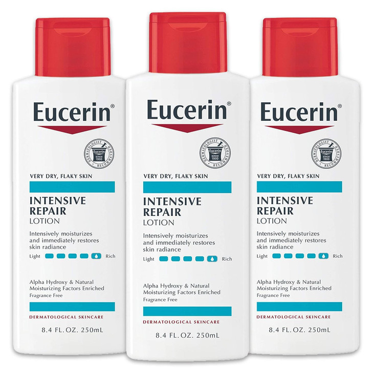 Eucerin Intensive Repair Body Lotion Lotion for Very Dry Skin 84 Fl Oz Bottle Pack of 3