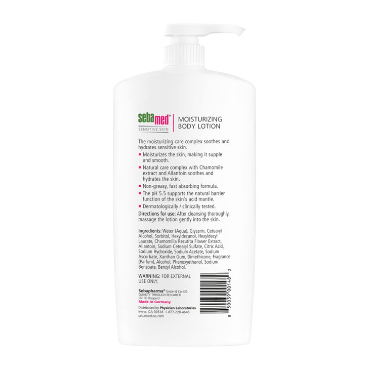 SEBAMED Moisturizing Body lotion pH 55 for Sensitive Skin Hypoallergenic Dermatologist Recommended Hydrating Moisturizer