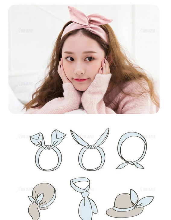 AUEAR, 9 Pack Solid Color Twist Bow Headband Wired Hair Tie Wire Headbands Rabbit Ear Head Wraps for Women Girls Accessories online at globaldelivered