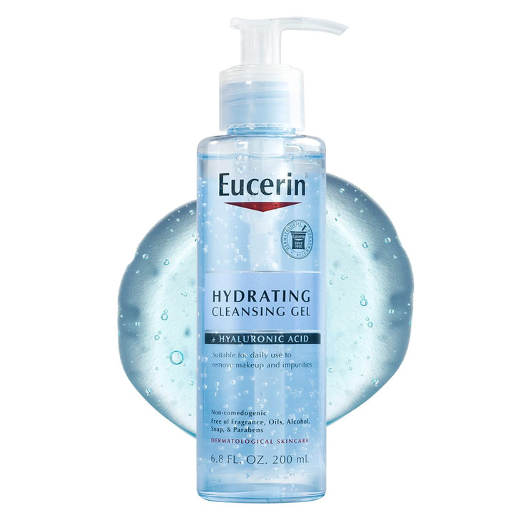 Eucerin Hydrating Cleansing Gel, Daily Face Wash and Makeup Remover Formulated with Hyaluronic Acid, 6.8 Fl Oz Bottle online at globaldelivered