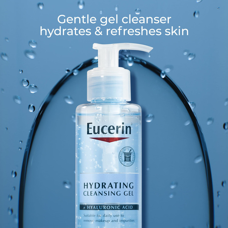 Eucerin Hydrating Cleansing Gel, Daily Face Wash and Makeup Remover Formulated with Hyaluronic Acid, 6.8 Fl Oz Bottle online at globaldelivered