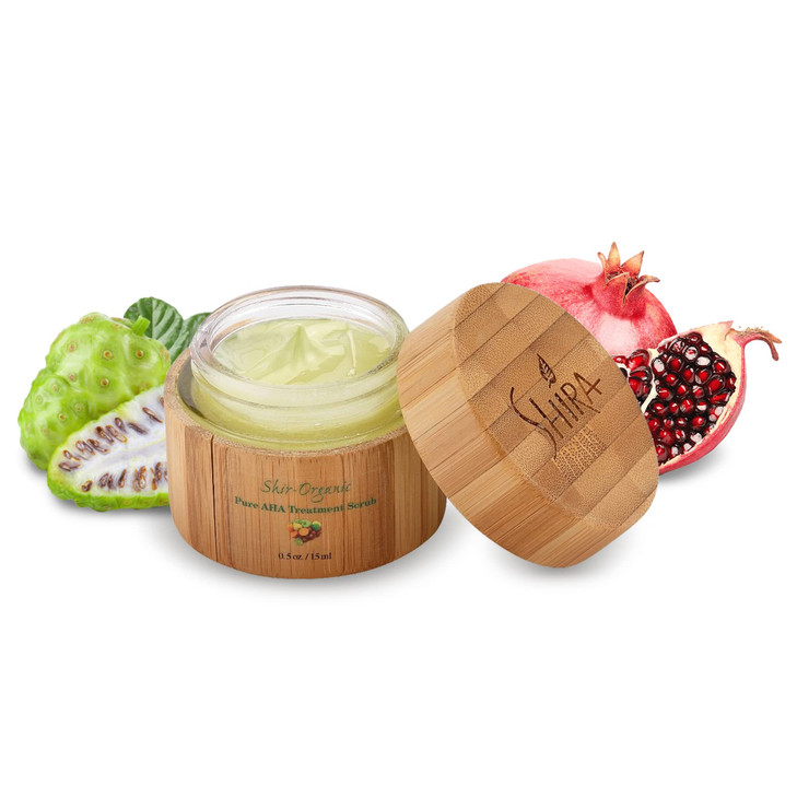ShiraOrganic Pure AHA Treatment Scrub Natural Scrub For Skin Exfoliation and Rejuvenation Fit For All Skin Types 50 ML