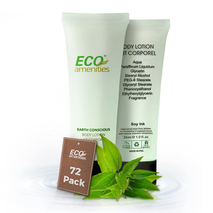 ECO AMENITIES Transparent Tube Flip Cap Individually Wrapped 30ml Body Lotion 72 Tubes per Case by ECO Amenities