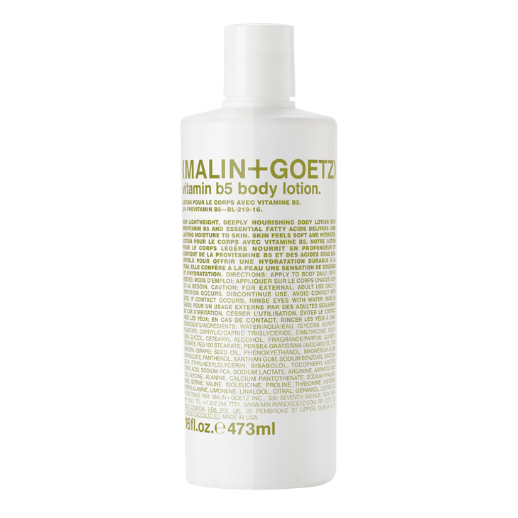 MALINGOETZ Vitamin B5 Body Lotion Lightweight Daily Moisturizer with Avocado Grapeseed Oils Hydrating Nourishing LongLas