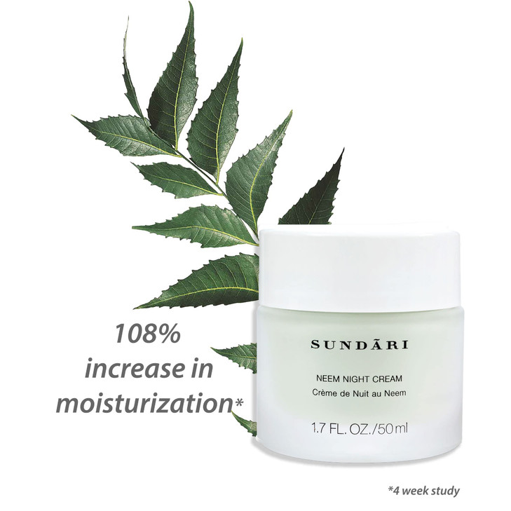 SUNDARI Neem Night Cream 17 Fl Oz Night time Moisturizer with Botanical Extracts Wrinkle Repair Hydration Nourishes and