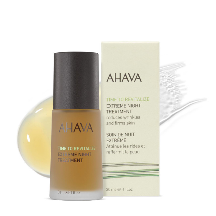 AHAVA Extreme Night Treatment Exclusive Moisturizer Neck Chest Cream Smoothes Skin Reduces Wrinkles Enriched with Patent