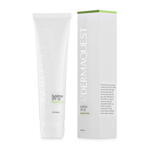 DermaQuest Peptide Vitality SunArmor Sunscreen SPF 50 Anti Aging Titanium Dioxide Zinc Oxide Sunscreen Moisturizer Lotio